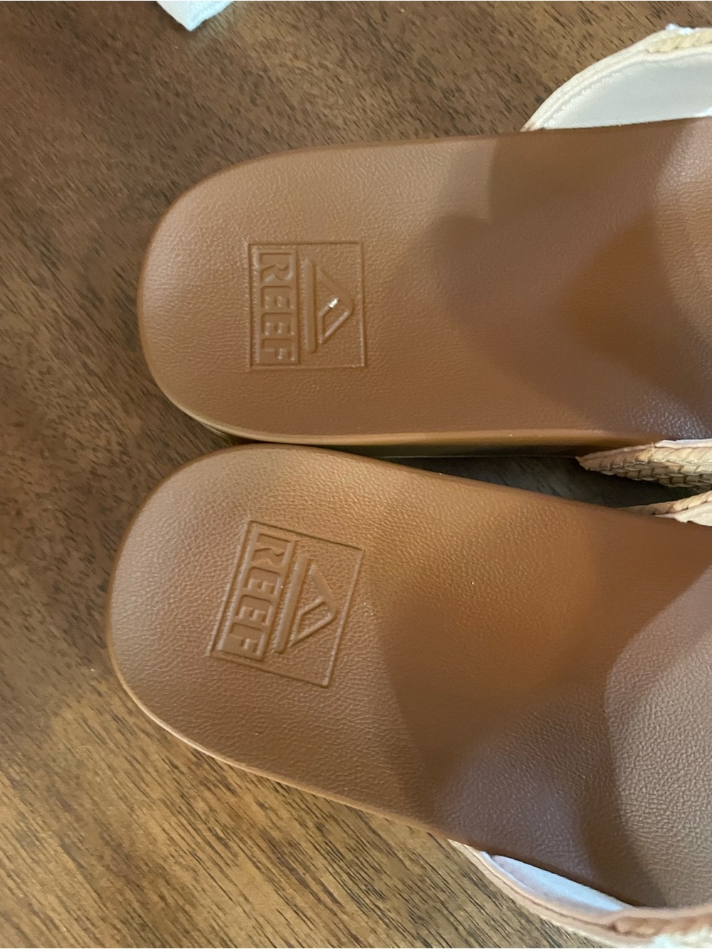 Reef Double-Strap Slide Sandals in Brown and Cream - Picture 8 of 9